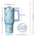 thumbnail image 2 of OBREWU Corgi Footprint Tumbler with Handle and Lid,Corgi Footprint 40oz Double Wall Vacuum Insulated Tumbler,Cups Gift for Women and Men, 2 of 7