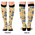 thumbnail image 4 of FORMRS Womens Knee High Socks Casual Long Thick Travel Daily Wear, 2 Pairs, Yellow Halloween Cat Pattern, 4 of 6