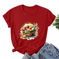 thumbnail image 1 of Qiopertar T-Shirt Décontracté Imprimé à Manches Courtes pour Femmes, Col Rond, Grandes Économies de Vacances! Offres de la Semaine Liquidation, 1 of 3