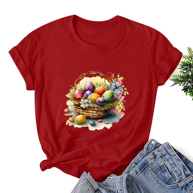 Qiopertar T-Shirt Décontracté Imprimé à Manches Courtes pour Femmes, Col Rond, Grandes Économies de Vacances! Offres de la Semaine Liquidation