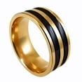thumbnail image 2 of Compromiso de boda del de banda de de de los hombres del oro del acero inoxidable de la anchura de 8m m Sunnimix Anillo de los hombres, 2 of 5