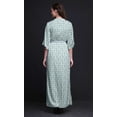 thumbnail image 4 of Bimba Rayon Tea Leaves Ladies Long Gown Boho Beach Cocktail Party Maxi SlitDress-XSmall, 4 of 6