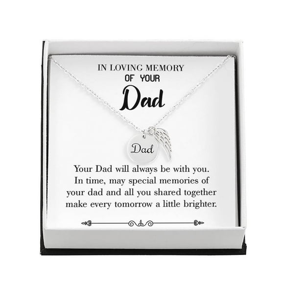 Always Be With You Loss of a Dad Sympathy Gifts Loss of a Parent Remembrance Necklace Memorial Necklace