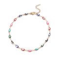 thumbnail image 1 of 304 Stainless Steel Anklets with Enamel and Lobster Claw Clasps Evil Eye Colorful Golden 9-5/8 inch(24.5cm), 1 of 3