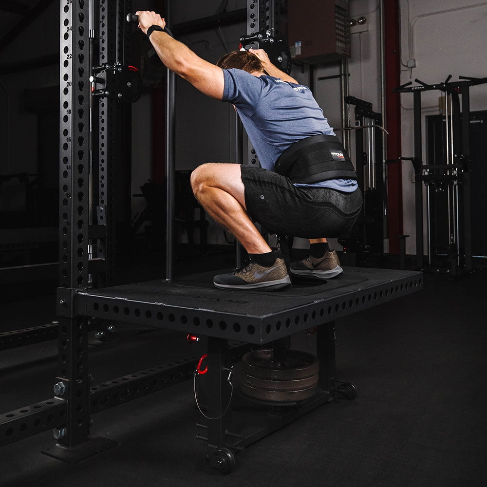 Titan Fitness Rack Mounted SquatMax-MD, Fits T-3, X-3, and TITAN Series Power Racks, Rated 1,300 LB