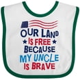thumbnail image 3 of Inktastic Military Uncle Proud Nephew Freedom Boys or Girls Baby Bib, 3 of 4