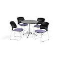 thumbnail image 2 of OFM Multi-Use Break Room Package, 36" Round Table with Stars Stack Chairs, Gray Nebula Finish with Chrome-Plated Steel Base and Shamrock Green Seats (PKG-BRK-167), 2 of 5