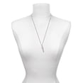thumbnail image 3 of Delight Jewelry Silvertone 6mm Glass Imitation Pearl Bead Drop Silvertone Balance Bar Charm Necklace, 23", 3 of 4