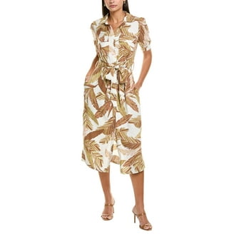 Nicole Miller womens Jade Linen-Blend Midi Dress, 16, White - Walmart.com