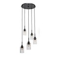 thumbnail image 1 of Toltec Lighting 1175-ES-300 Edge 5 Light Cluster Pendalier Shown In Espresso Finish With 4 Clear Bubble Glass, 1 of 1