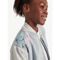 thumbnail image 3 of Justice Girls Denim Embroidered Bomber Jacket, Sizes XS - XLP, 3 of 8