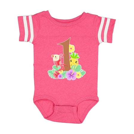 

Inktastic Tropical first birthday party parrot pineapple Gift Baby Boy or Baby Girl Bodysuit