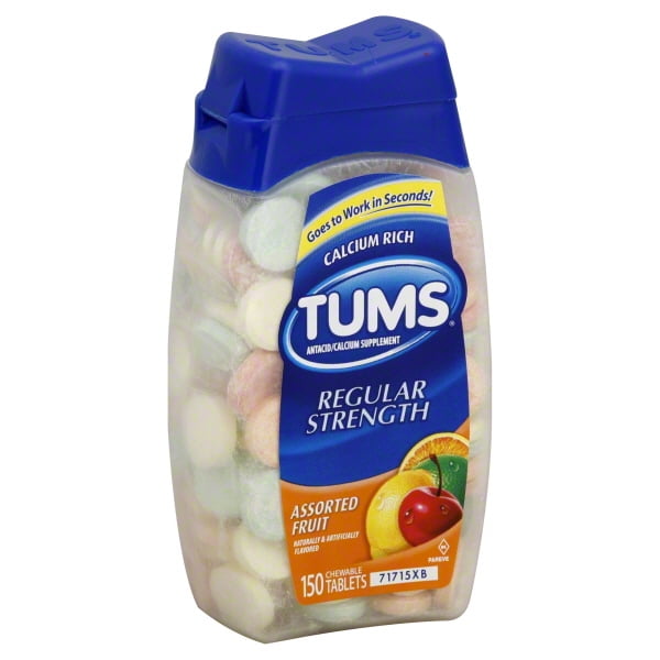 Tums Regular Strength Assorted Fruit Antacid/Calcium Supplement