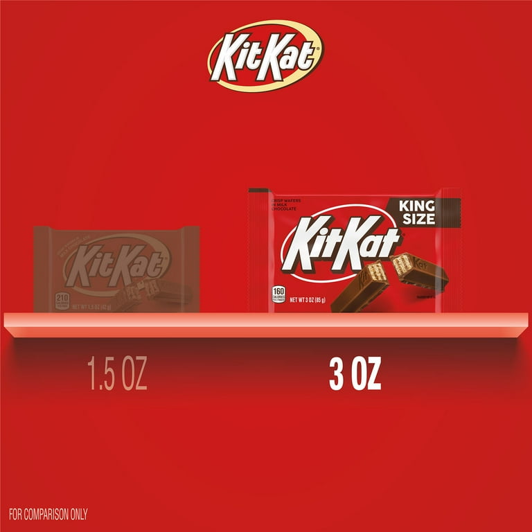 Kit Kat Wrapped King Size Milk Chocolate Wafer Candy Bars Pack, 3