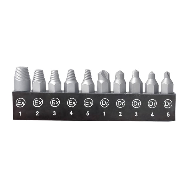 Tournevis & Écrous kit d'Accessoires Tournevis 10 en 1 Tête Endommagée Tête Cassée Extracteur de Vis Foret