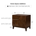 thumbnail image 2 of Tina's Home Modern 2-Drawer Solid Wood End Table with Built-in USB & Power Outlet, Small Space Storage Cabinet for Living Room, Office (Walnut), 2 of 7