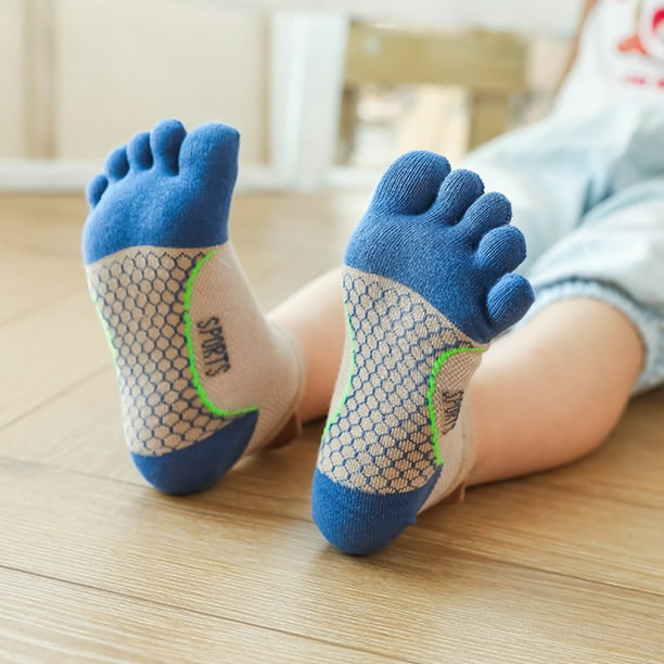 5 Pair Kids Toe Socks Children Sports Socks Five Finger Cotton Socks  Breathable Ankle Socks 