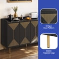 thumbnail image 5 of ModFusion Sideboard with Magnetic Door Catch, 5 Legs, Pantry Buffet Storage, Coffee Bar Cabinet, Black and Gold, 5 of 11