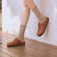 thumbnail image 2 of Comwarm Vegan Leather Clogs for Womens Mens, Cork Footbed Potato Slip On shoes for Women with Arch Support, Caramel Brown, 2 of 6