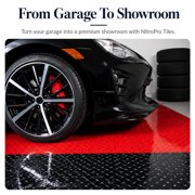 FlooringInc Nitro Pro Garage Tiles, Diamond, 80 Pack, 80 Sq/Ft. Victory Red/Black