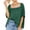 *Green, variant on Women's Square Neck Cuffed Short Sleeve T-Shirt, Casual Loose Solid Color Tee Black,Women's Plus L