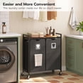 thumbnail image 2 of Laundry Hamper, Laundry Sorter 2 Section, 2 × 13 Gal (49.5L), Laundry Basket with Wheels, Rolling Cart, Pull-Out and Removable Oxford Fabric Bags, Rustic Brown and Black, 2 of 6