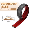 thumbnail image 2 of Uxcell Floor Cord Cover 4ft Extension Cord Hider for Floor Cable Management Wire Covers Protector 0.47" W x 0.24" H Black Wood, 2 of 5