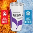 thumbnail image 3 of Vaso de acero inoxidable con tapa para concientización sobre el cáncer de páncreas, taza térmica portátil de 20 oz, 3 of 7