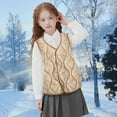 thumbnail image 4 of Vest for Boys Vest Coffee Windproof Down Jacket Sleeveless Windproof Down Jacket Kids Waterproof Jacket Winter Clothes for Girls 5-6 Years, 4 of 8
