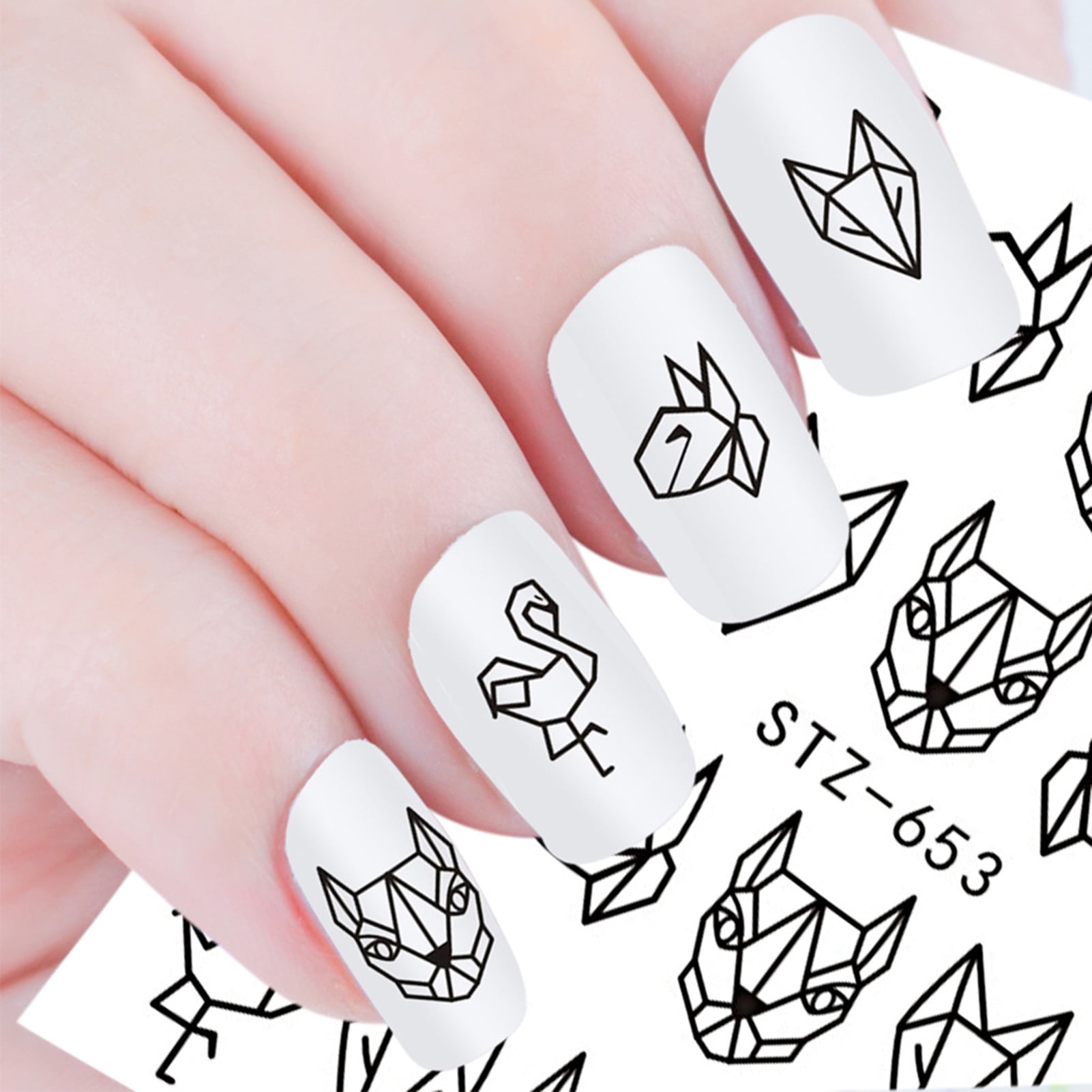 SPRING PARK Animals Nail Art Decals Stickers for Kids, Nail Stickers 3D