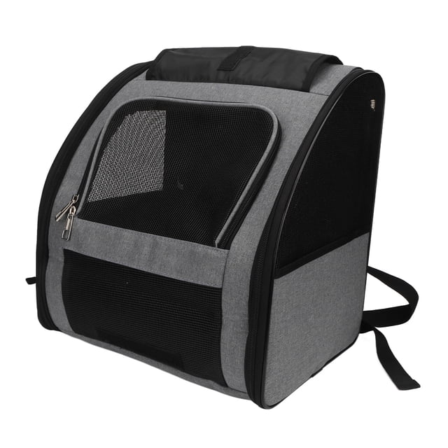 Cat Backpack Carrier, Built In 4 Ventilation Grids Foldable Sun Visor Cat Traveler Backpack Portable Breathable Oxford Cloth For Outdoor Purple,Grey