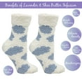 thumbnail image 3 of Women's Non-Skid Warm Soft and Fuzzy Lavender Infused 2-Pair Pack Slipper Socks with Lavender Sachet Gift, Clouds, Poseidon/Lunar Rock, 3 of 9