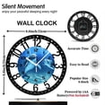 thumbnail image 5 of Ocean Wall Clocks,Dolphin Wall Clock Decorative,Ocean Thema Kitchen Wall Clocks Battery Operated-10 Inch Round Bathroom Wall Clock Silent Non-Ticking Style 10×10inch(25×25cm), 5 of 8