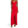 Xscape Women's Ruffle Crepe Evening Gown, Red, 12