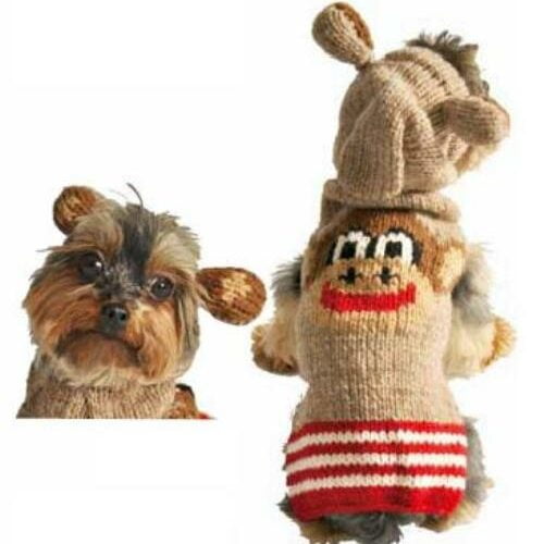 Monkey Hoodie Dog Sweater, Small