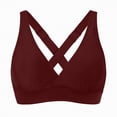 thumbnail image 2 of TOWED22 Bikini Tops for Women Cropped Strap Core Tankini Tops Beach Padded Knot Twist Cut Out Adjustable Swimwear Top Only Wine,S, 2 of 7