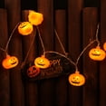 thumbnail image 4 of Fiudx Farol Colgante de Halloween, Cuentas de Luz Led, Adornos Colgantes Amarillos, Decoración Festiva para Fiestas, Iluminación para Bar, Karaoke, Dormitorio, Tamaño de 4,5 X 3 Cm, Funciona con Pila, 4 of 7
