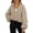 Khaki, variant on Womens Fleece Jackets Zip Up Oversized Cropped Sweatshirts Fall Winter Nurse Long Sleeve Cute Tops Hiking Athletic Gym Outfits College Fashion