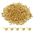 thumbnail image 1 of Unique Bargains 8x16mm Mini Brads Round Paper Fasteners for Art Crafting, Gold Tone 500pack, 1 of 5