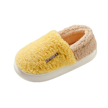 

Women Walking Shoes Women Slippers Autumn And Winter Indoor And Outdoor Fashion Comfortable Thick Bottom Patchwork Colour Warm slipper for Women cotton Yellow