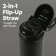 thumbnail image 2 of TAL 24oz Stainless Steel 2-in-1 Straw and Chug Water Bottle with Push Lid, Black, 2 of 10