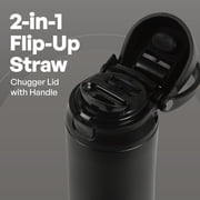 TAL 24oz Stainless Steel 2-in-1 Straw and Chug Water Bottle with Push Lid, Black