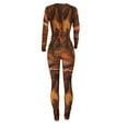 thumbnail image 3 of Liacowi Women Long Sleeve Print Lace Up Hollow Out Skinny Bodycon Jumpsuit Sexy Streetwear Casual Romper, 3 of 5