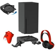 Wall Mount for Xbox Series X - with 2 Controller Holder & Headphone Hook -Rotatable Console Base-Black