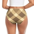 thumbnail image 4 of Women's Underwear Brown and Tan Check Hipster Panties Underwear for women, Medium, 4 of 9