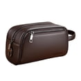 thumbnail image 1 of Bolso de mano Salvador para hombre cartera informal de negocios cuero PU Marrón con cerradura, 1 of 9