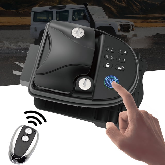 RV Keyless Entry Door Lock With Handle Waterproof Lock Latch Handle Latch With Deadbolt Remote Controller Keyless RV