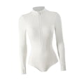 thumbnail image 4 of Traje de surf, traje de baño de manga larga para mujer, traje de baño corto, 1 pieza, traje de baño L, 4 of 8