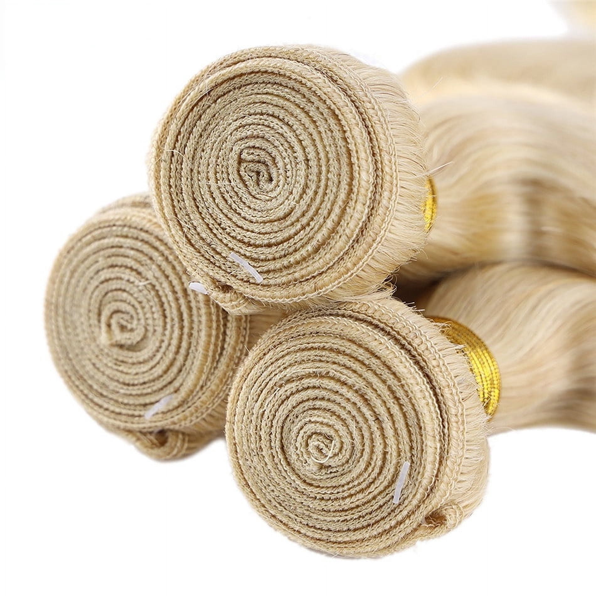 Blonde Bundles Human Hair Silky #613 Blonde Hair Bundles Body Wave 100% Brazilian Human Hair Extensions for Women 20inch