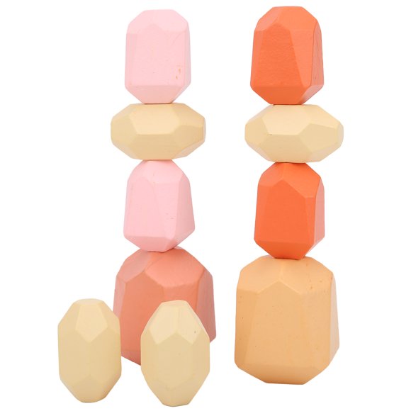 Wooden Rocks Stones, Colorful Creative Stacking Game Rock Blocks, For Kids Children Gift All Ages Stacked Stones Toy